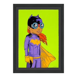 Hebru Brantley, Batgirl (Framed, Hand Signed Screen Print), 2018 For Sale