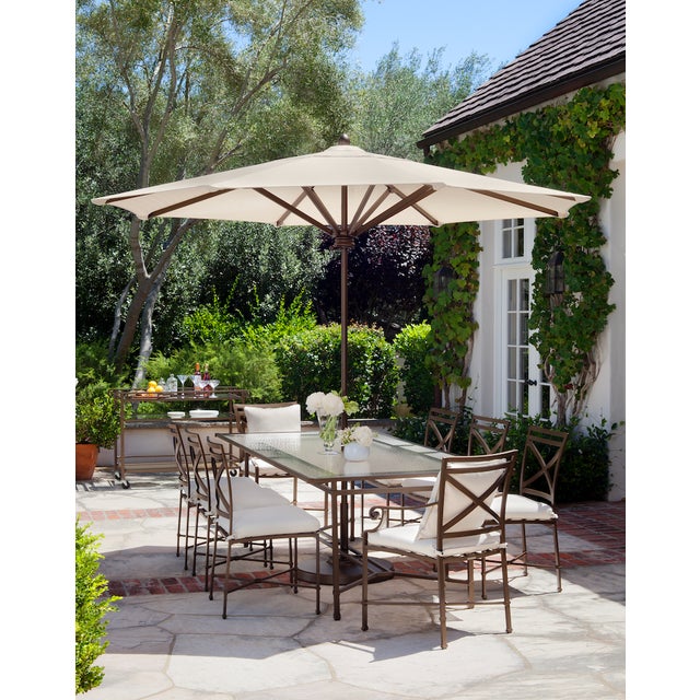 Brown Jordan Venetian 48" Round Dining Table, Textured Pewter frame For Sale - Image 9 of 11