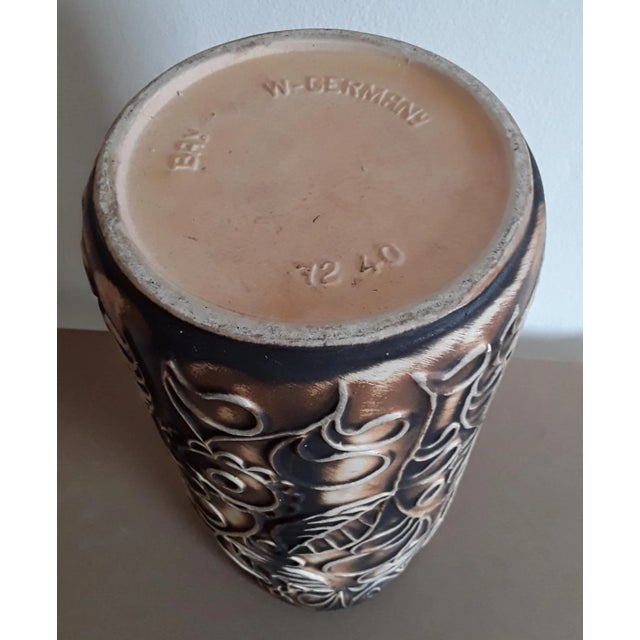 Vintage German Floor Vase with Floral Decor, 1980s For Sale - Image 3 of 4