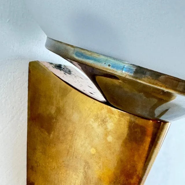 Italian Lancia Wall Sconces in Brass and Opaline Glass from Stilux Milano, 1960s, Set of 4 For Sale - Image 15 of 18
