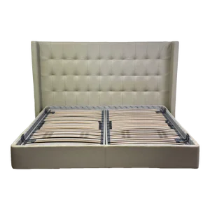 Roche Bobois King Beige Leather Bed