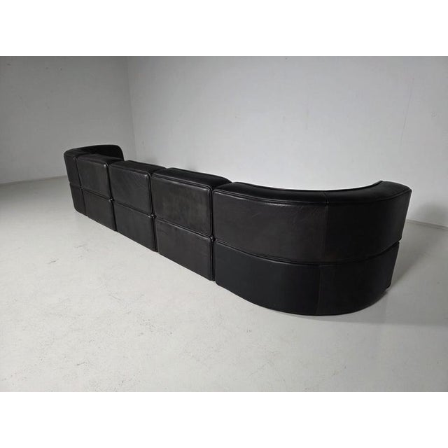 1970s DS-15 Modular Sofa in Black Buffalo Leather from De Sede, 1970s For Sale - Image 5 of 10