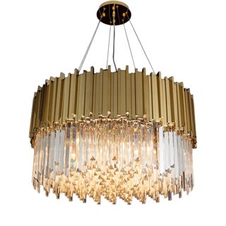Collection Jupiter Chandelier in Metal and Crystal by Jago For Sale