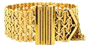 Vintage Italian 18k Gold Wide Openwork Link Bracelet, 72.9 Grams