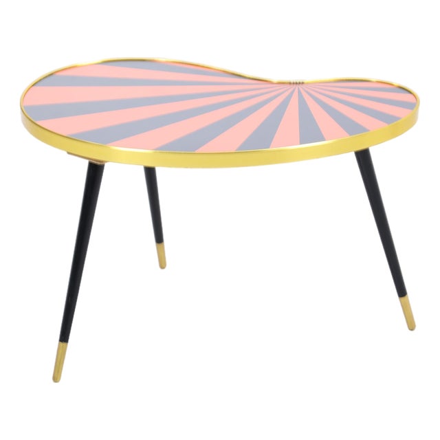 Vintage Kidney-Shaped Table with Pattern, 1960s For Sale