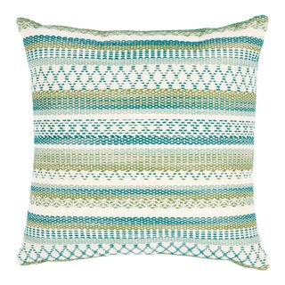 Schumacher Fremont Indoor/Outdoor 24" Pillow in Green For Sale