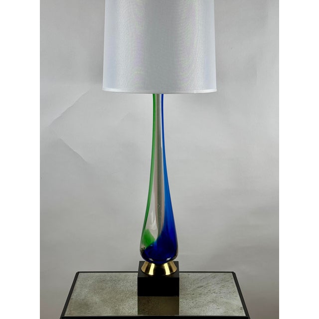Modern 1960s Murano Glass Lamp Attributed to Fulvio Bianconi for Venini For Sale - Image 3 of 9