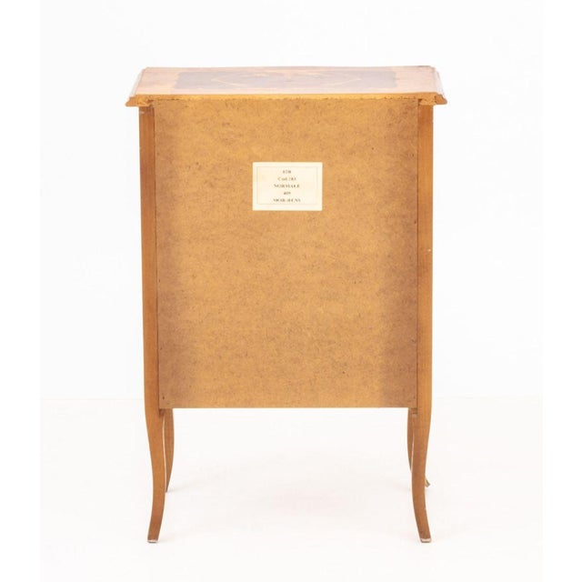 Wood Louis XVI Style Floral Marquetry Chest of Drawers For Sale - Image 7 of 7