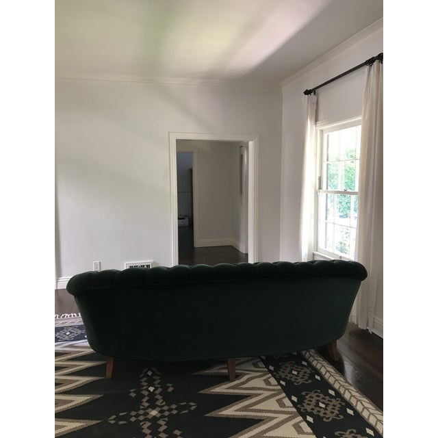 Anthropologie Green Velvet Cadwyn Tufted Sofa Chairish