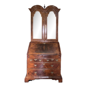 18th Century English Walnut Bureau Bookcase/ Secretary, Ca 1720