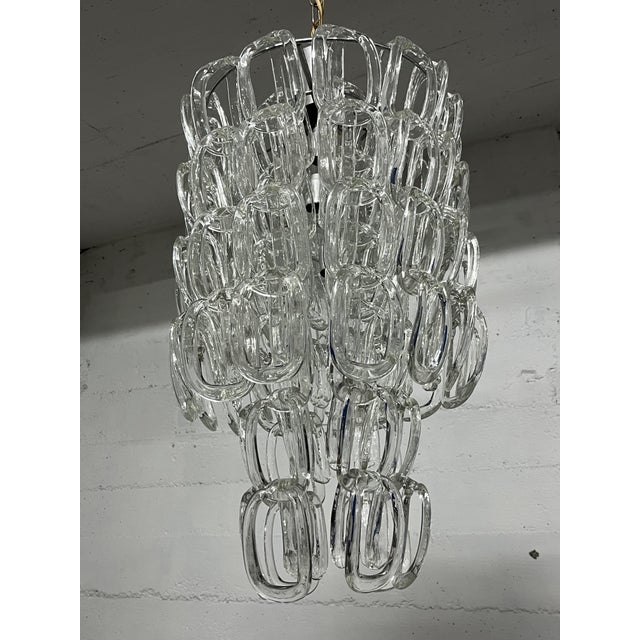 1960s Mid-Century Murano Glass Chandelier attributed to Angelo Mangiarotti for Vistosi, 1960s For Sale - Image 5 of 9