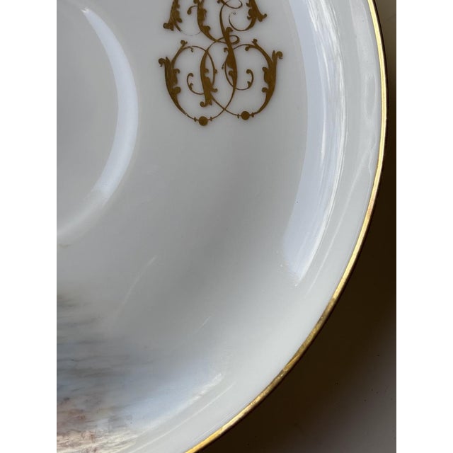 Art Nouveau Hand Painted Plate in Porcelain For Sale - Image 9 of 12