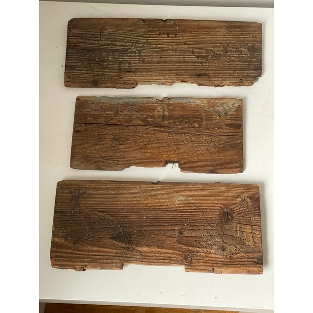 Rare collectible folk art bee hive boards , Austrian folk art from cca 1800.