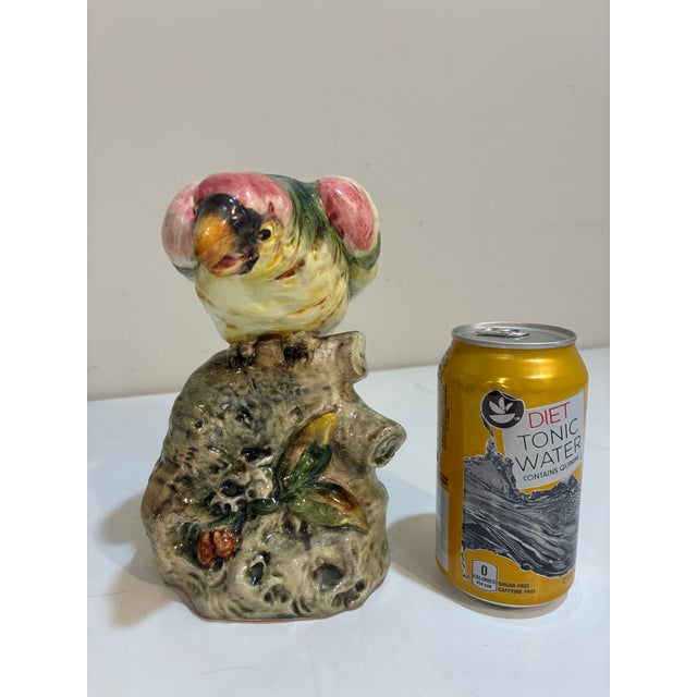 Mid-Century Italian Majolica Parrot Figurine Vase For Sale In Philadelphia - Image 6 of 10