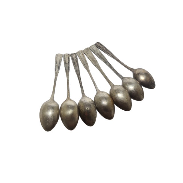 Metal Art Deco Brass Spoons, 1950s, Set of 6 For Sale - Image 7 of 9