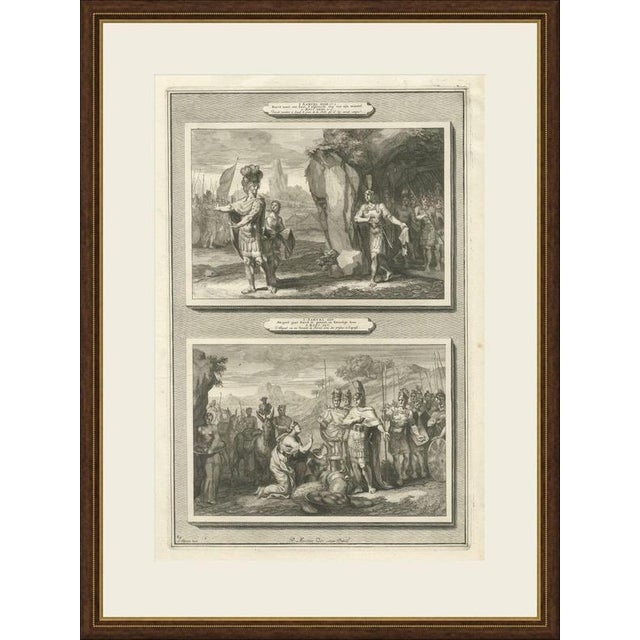 This original copper engraving from Pieter Mortier's illustrated Bible, published in Amsterdam circa 1700, shows two Old...