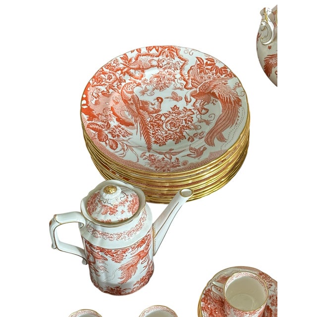 Late 20th Century Royal Crown Derby “Red Aves” Extensive Dinner & Tea Service — 64 Pieces For Sale In New York - Image 6 of 17