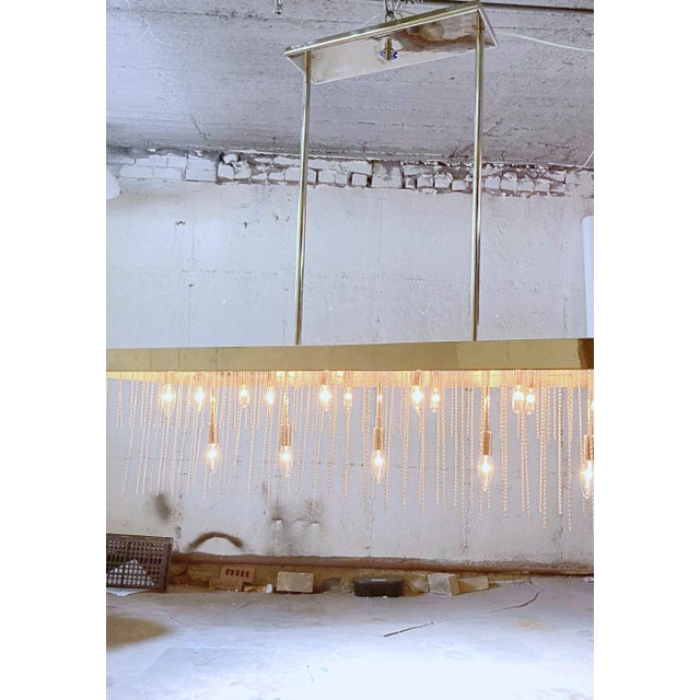 Not Yet Made - Made To Order Nickel Polished Chandelier With Hexagon Glass by Lmd Custom Lighting For Sale - Image 5 of 12