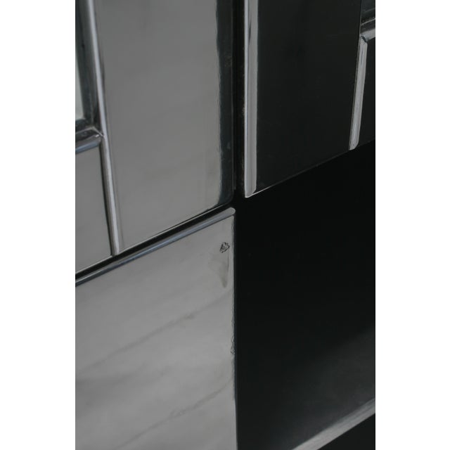 High Gloss Wall Cabinet with Bar by Guy Lefevre for Maison Jansen, 1970s, Set of 3 For Sale - Image 14 of 18