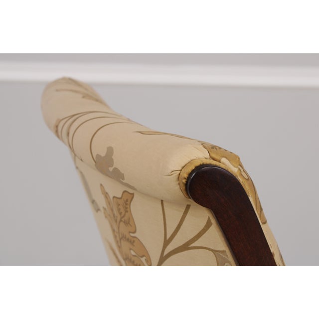 Pair of Drexel Heritage Upholstered Mahogany Slipper Chairs For Sale - Image 13 of 18