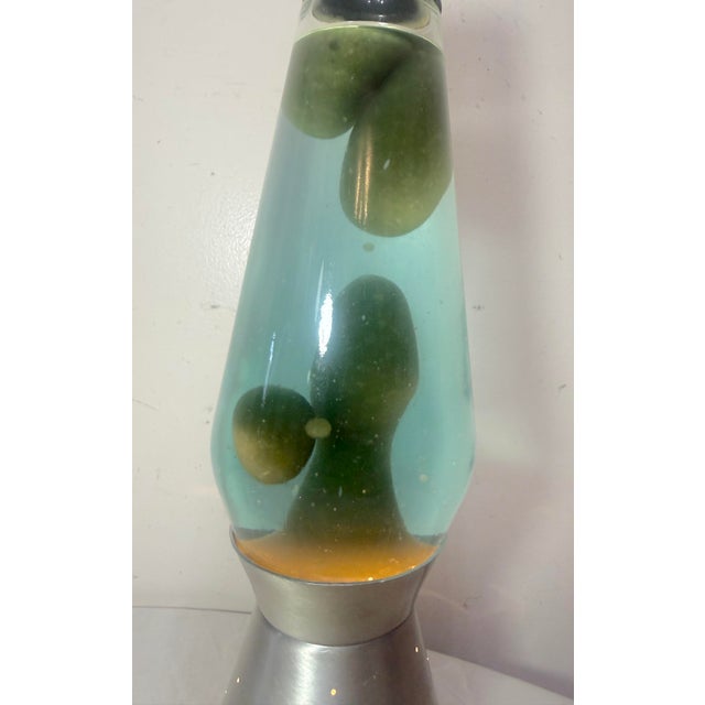 Rare Vintage Green Silver Lava Simplex Lava Night Lite Light Lamp W Original Box For Sale - Image 12 of 15