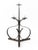 Arts and Crafts Wrought Metal 4-Branch Candelabra, with three candle prickets surrounding elevated central stem. 23.5" H x...