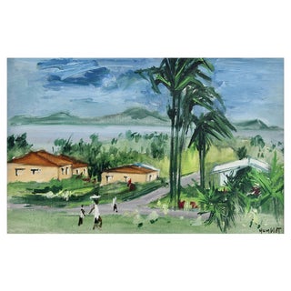 Robert Humblot, The Bay of Fort-de-France Martinique, 1959, Oil on Canvas, Framed For Sale
