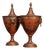 Pair of Italian 19th Century Napoleon III Lacquered Tin Lidded Vases with Scenes For Sale