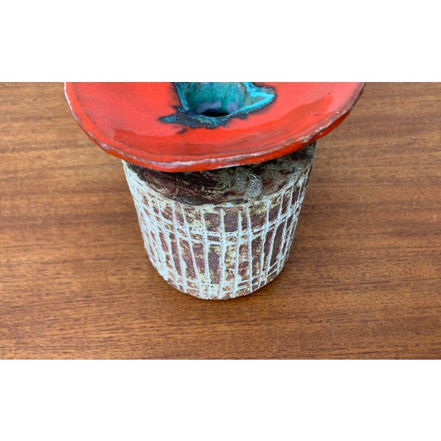 Ceramic Mid-Century Modern German Studio Pottery Mushroom Vase from Hase Dietz Keramik, 1960s For Sale - Image 7 of 18