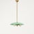 Spectacular italian mid-century chandelier in a stunning combination of turquoise glass, brass, and murano glass. This...