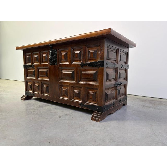 Wood Vintage Spanish Storage Chest, 1950s For Sale - Image 7 of 14