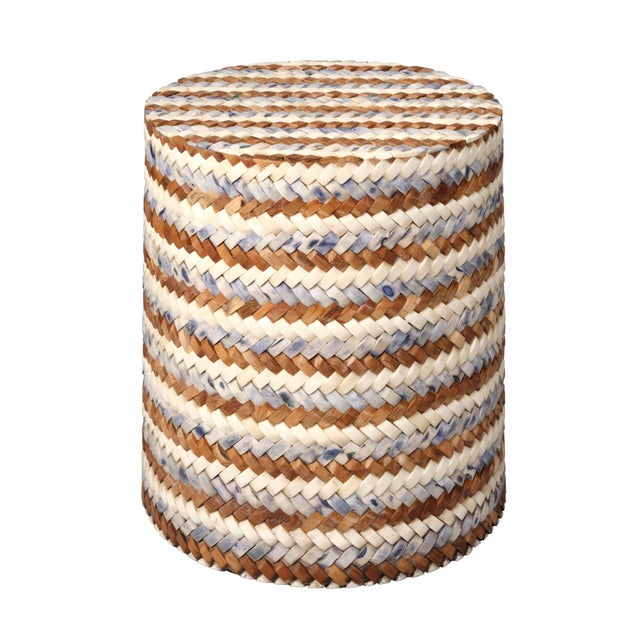 2020s Jamie Young Interwoven Wood & Buffalo Bone Side Table For Sale - Image 5 of 5