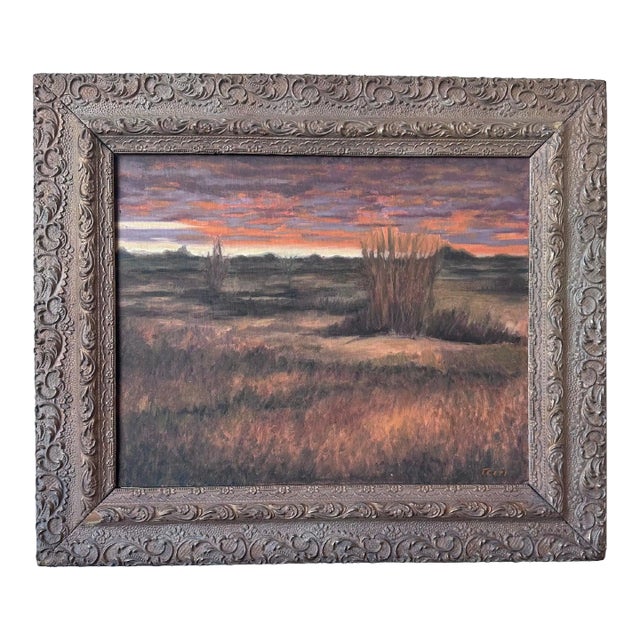 Framed Landscape Painting by Wny Artist Charlie Tripi For Sale