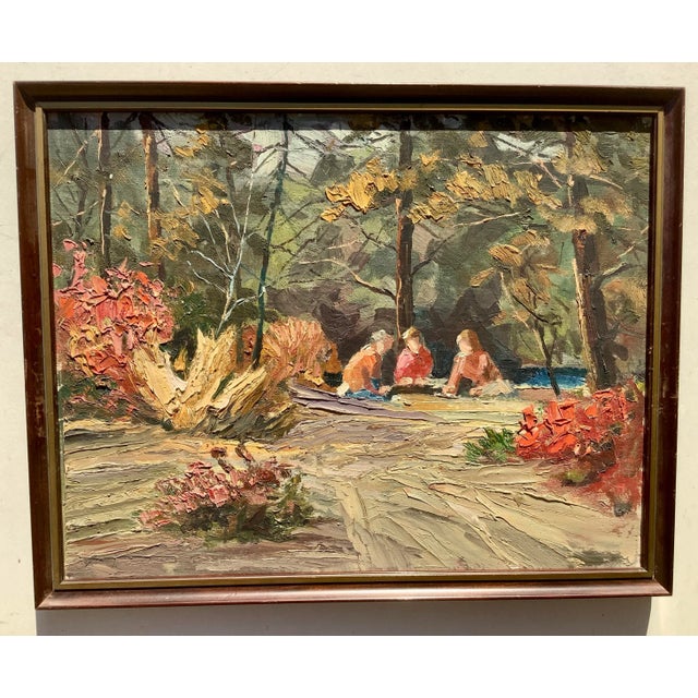 1960s California Forest Landscape Oil Painting, Framed For Sale In Sacramento - Image 6 of 6