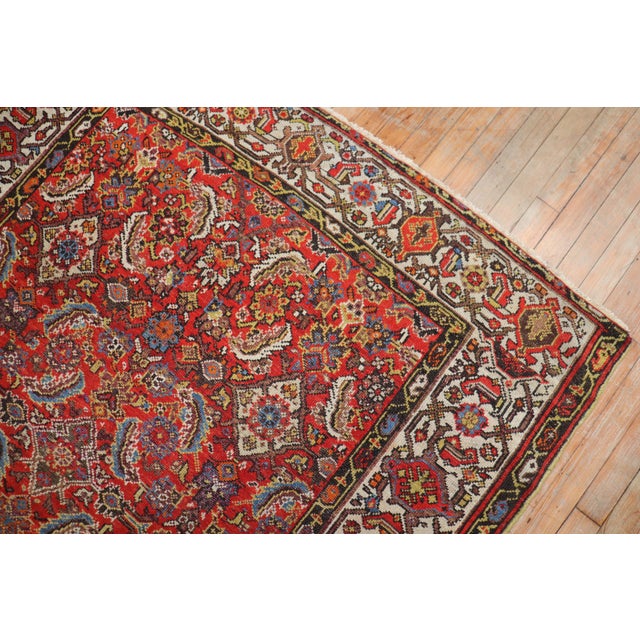 Persian Early 20th Century Traditional Persian Malayer Rug with Red Herati Design Field For Sale - Image 3 of 6