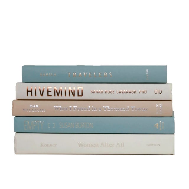 Modern Sea Glass Book Stack, S/5. Features a blend of five authentic hardback books published 1990-Present all displayed...