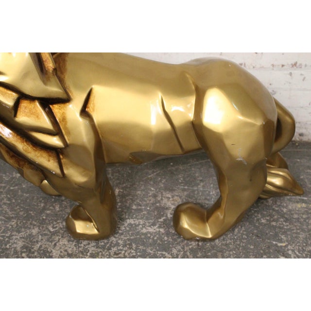 Dj Khalid Gold Lion Sculpture For Sale - Image 10 of 14