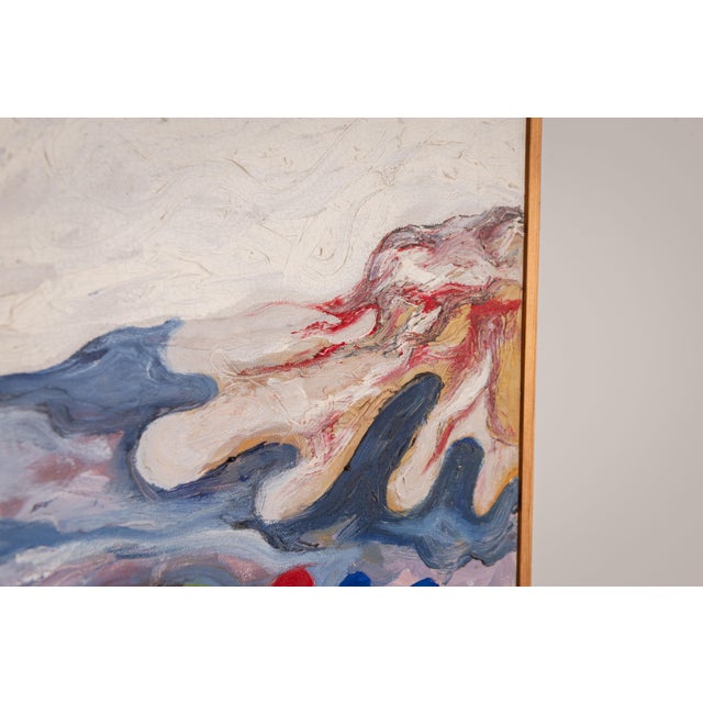 Abstract Figure Under the Sun, 1960s, Oil on Canvas For Sale - Image 14 of 17
