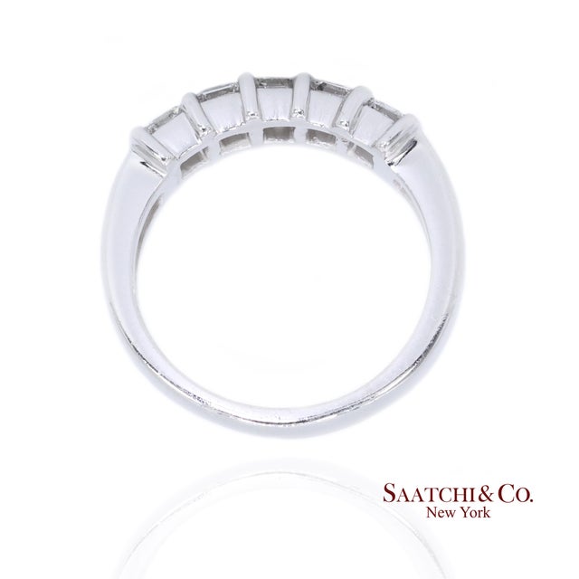 Early 21st Century Platinum 950 Natural Baguette Diamond Ring, Size 6 For Sale - Image 5 of 9