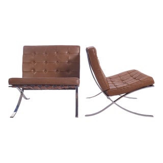 1950s Florence Knoll Barcelona Chairs Designed by Ludwig Mlies Van Der Rohe From the Gm Tech Center For Sale