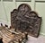 Brown Large Fire Back with Andirons and Grate, 1950 For Sale - Image 8 of 10