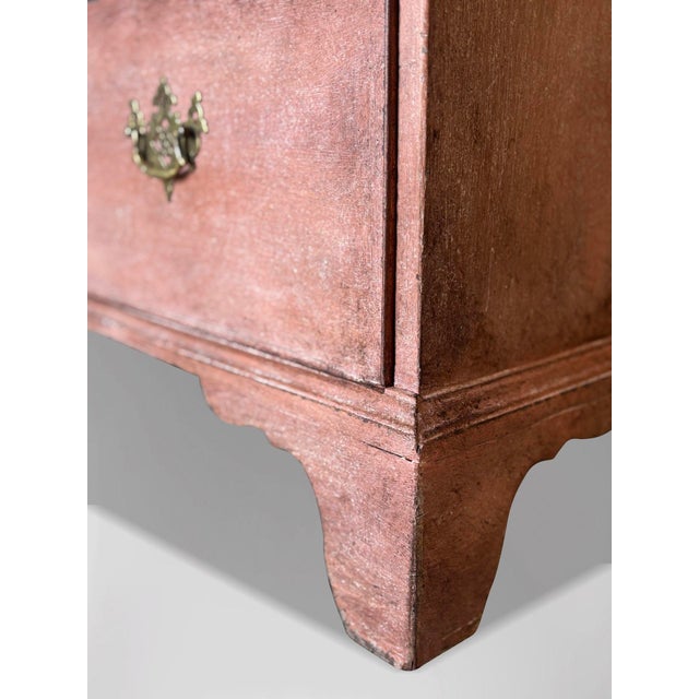Pink Antique George III Painted Secretaire Tallboy, 1790 For Sale - Image 8 of 11