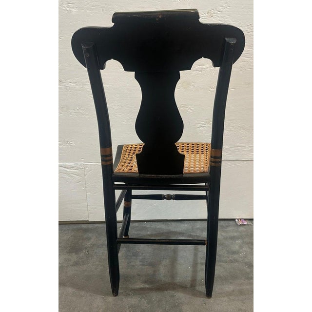 18thc Pair of Stenciled Pair of Cane Seat Chairs For Sale - Image 11 of 11