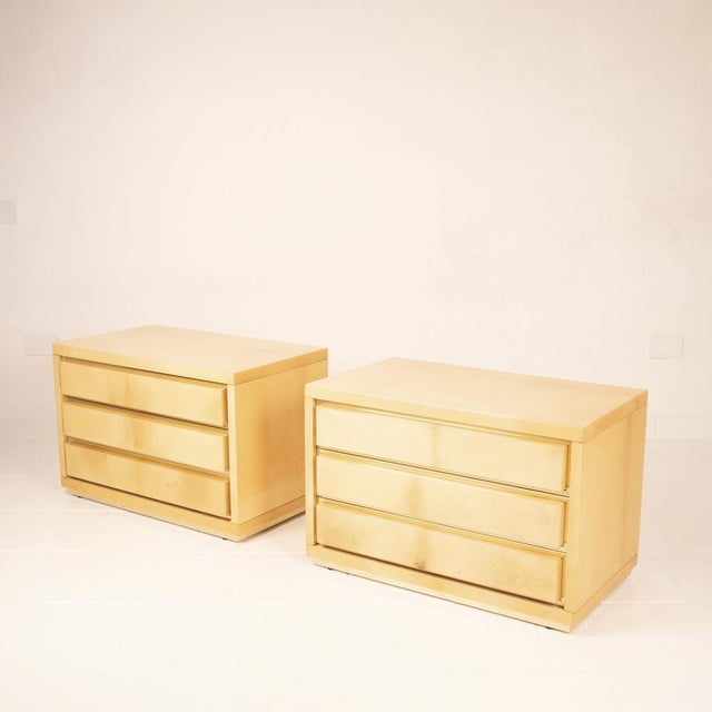 Pair of Vintage Parchment Nightstands by Aldo Tura, 1960s For Sale - Image 4 of 18