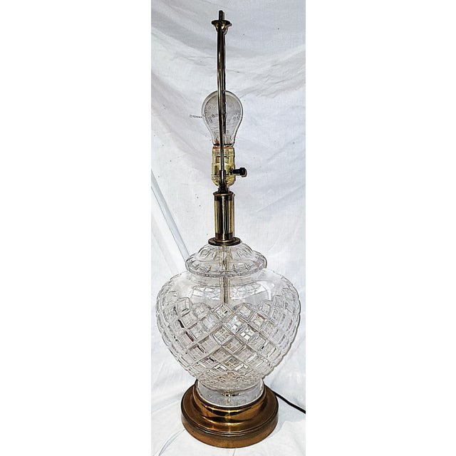 1970s Waterford Cut Crystal Apple Table Lamp For Sale In West Palm - Image 6 of 6