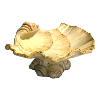 Mid 20th Century Mid-Century Modern Italian Viteri Shell Pedestal Centerpiece Bowl For Sale