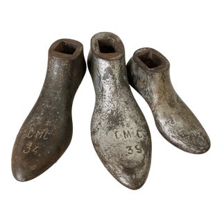 Early 20th Century Cast Iron Cobbler's Shoe Molds Set of 3 For Sale