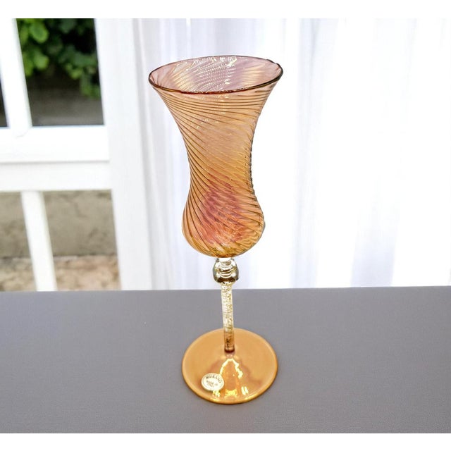 Murano Collectible Goblet in Blown Glass with Golden Reflections by Murano for Murano For Sale - Image 10 of 13