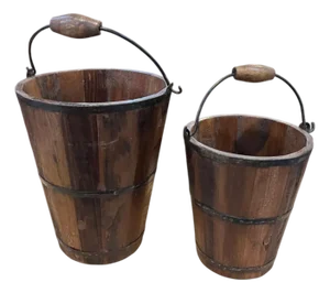 Reclaimed Timber Bucket Set, 2 Pieces