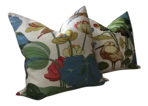 Contemporary g.p. And J Baker “Nympheus” Pillows in Stone - a Pair